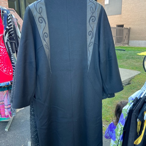 Vintage wool and leather pea coat - Picture 2 of 2